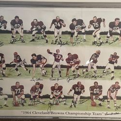 Autographed Lithograph 1964 Cleveland Browns