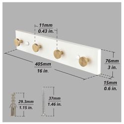 16” Wall Mount Coat Hook