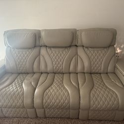 GENUINE LEATHER RECLINING SOFA 