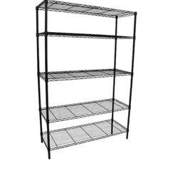 HDX 5-Tier Steel Wire Shelving Unit in Black (36 in. W x 72 in. H x 16 in. D)