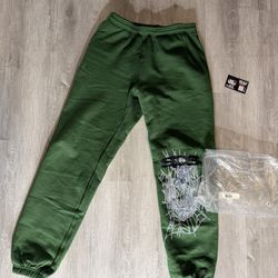 *NEW* GREEN SP5DER PANTS SIZE SMALL 100% AUTHENTIC COMES WITH RECEIPT 