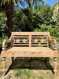 Small David Smith Teak Outdoor Patio Garden Bench