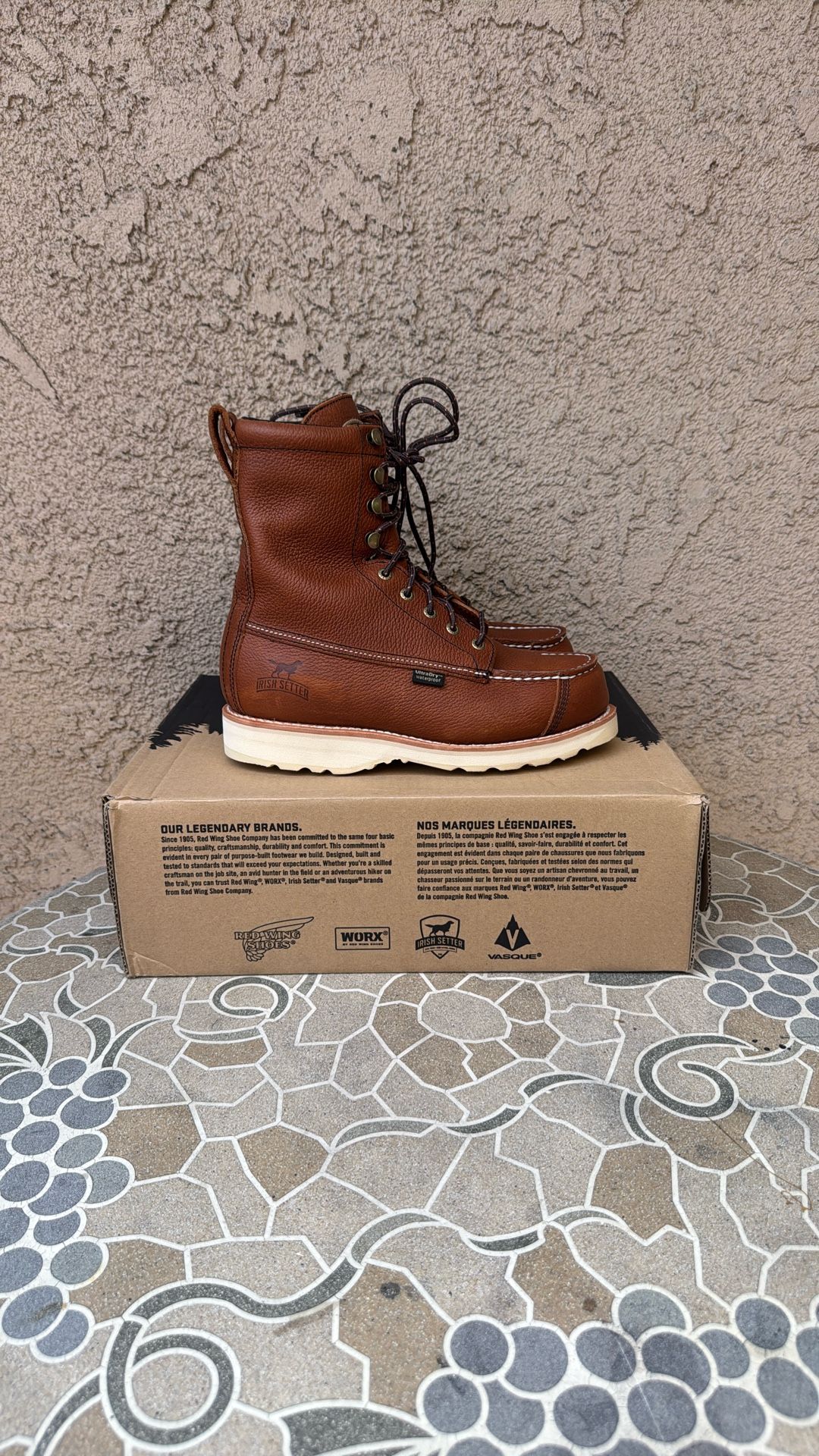 WORK BOOTS IRISH SETTER SOFT TOE WATERPROOF SIZE 7 MENS