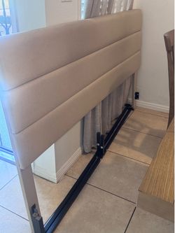 Beige king bed frame