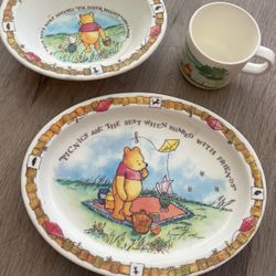 Vintage // 3 Pc Set Dishes Super Adorable
