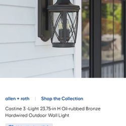 Castine 3-Light 23.75-in H Oil-rubbed Bronze
Hardwired Outdoor Wall Light