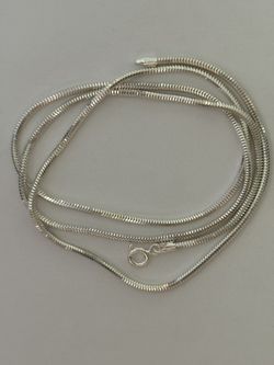 Unisex 19.5ā 925 silver 2mm snake chain necklace 19.5 inches