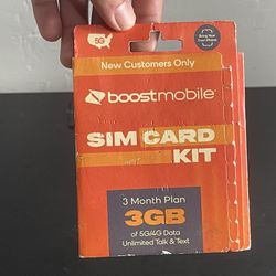 Boost Mobile Sim Card Kit 3GB For 3 Month Plan