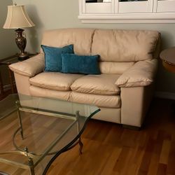 Set Of Two Leather Loveseats