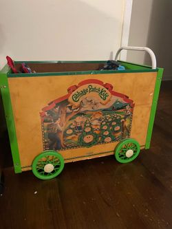 Rare Vintage 1984 Cabbage Patch Kids Toybox Tote On Wheels Coleco Toy Box