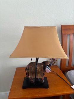 Decorative Elephant Table Lamp with Shade – Unique Accent Piece