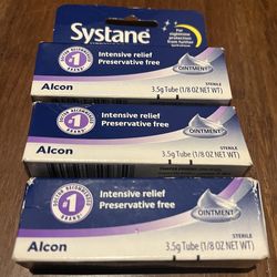 Systane Nightime Eye Ointment (3 Packs) + Ocusoft lid scrub