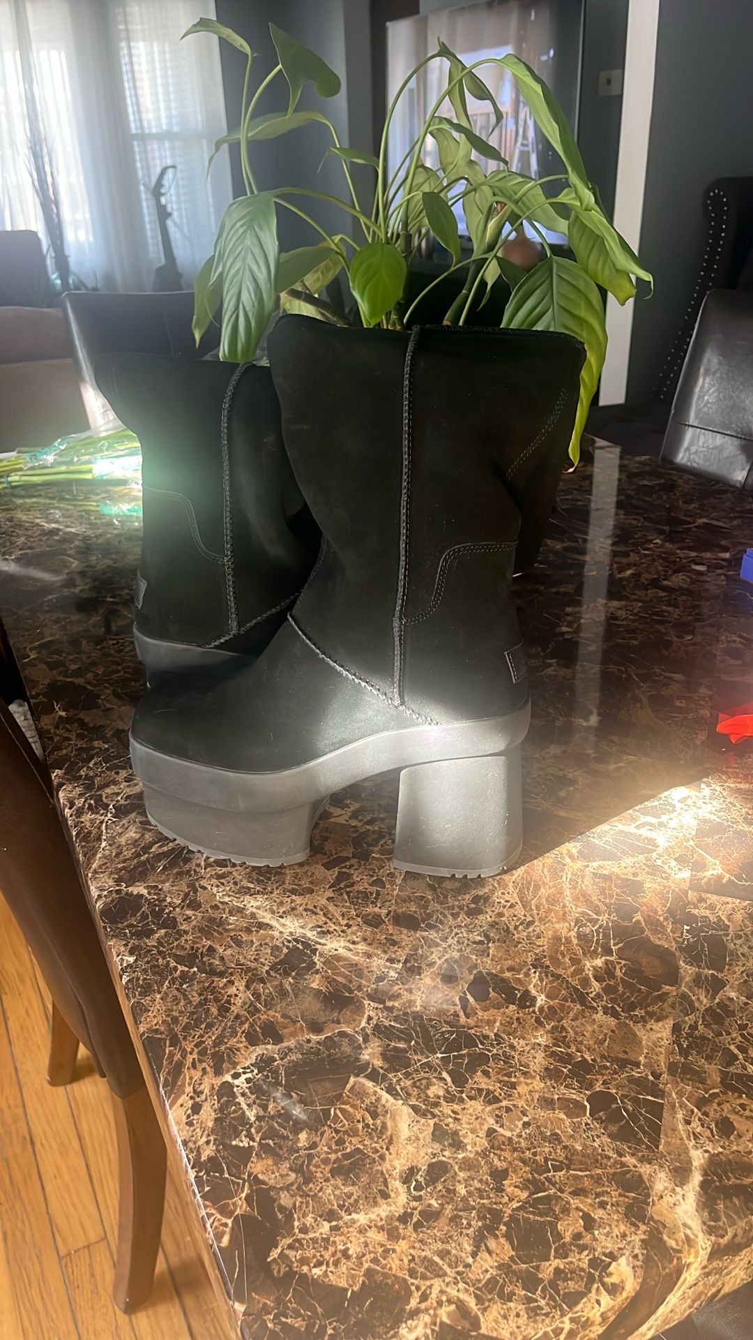 UGG NEW HEIGHTS PLATFORM XTRA BLACK OVER THE KNEE BOOTS