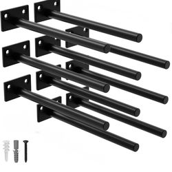 10-pack black 8 inch floating shelf brackets