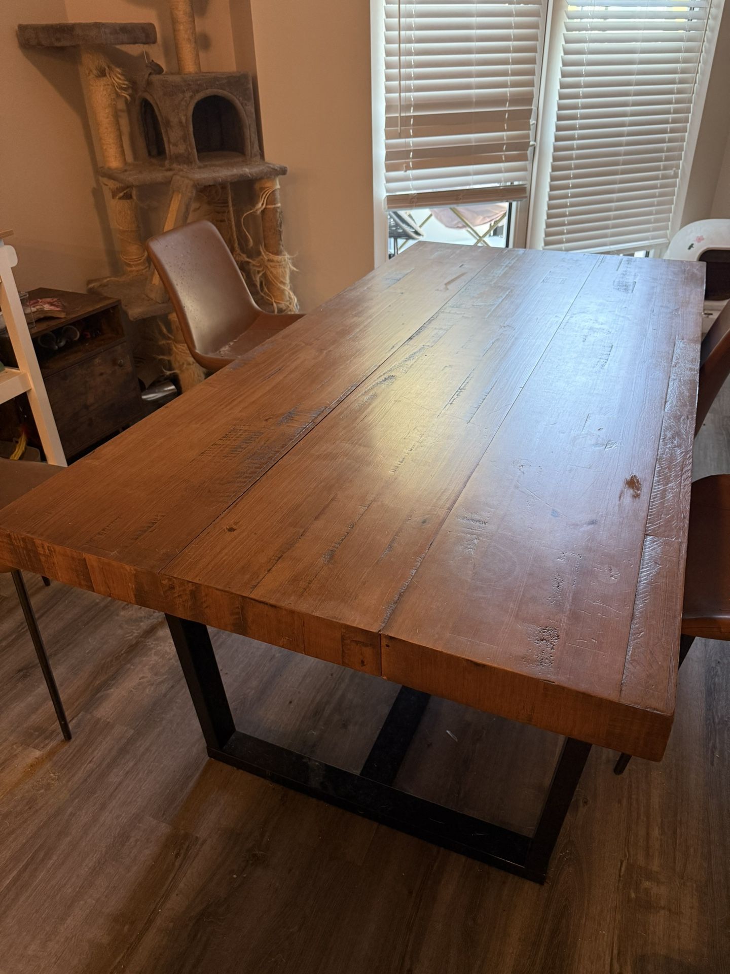 Modern Farmhouse Solid Pine Wood Dining Table