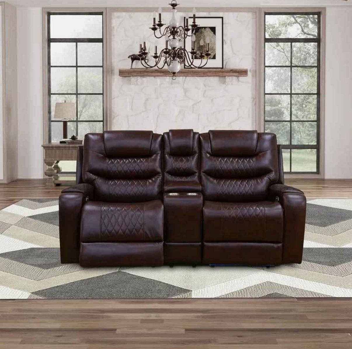 New Brown Power Reclining 3 Pc Set — Sofa • Loveseat • Chair