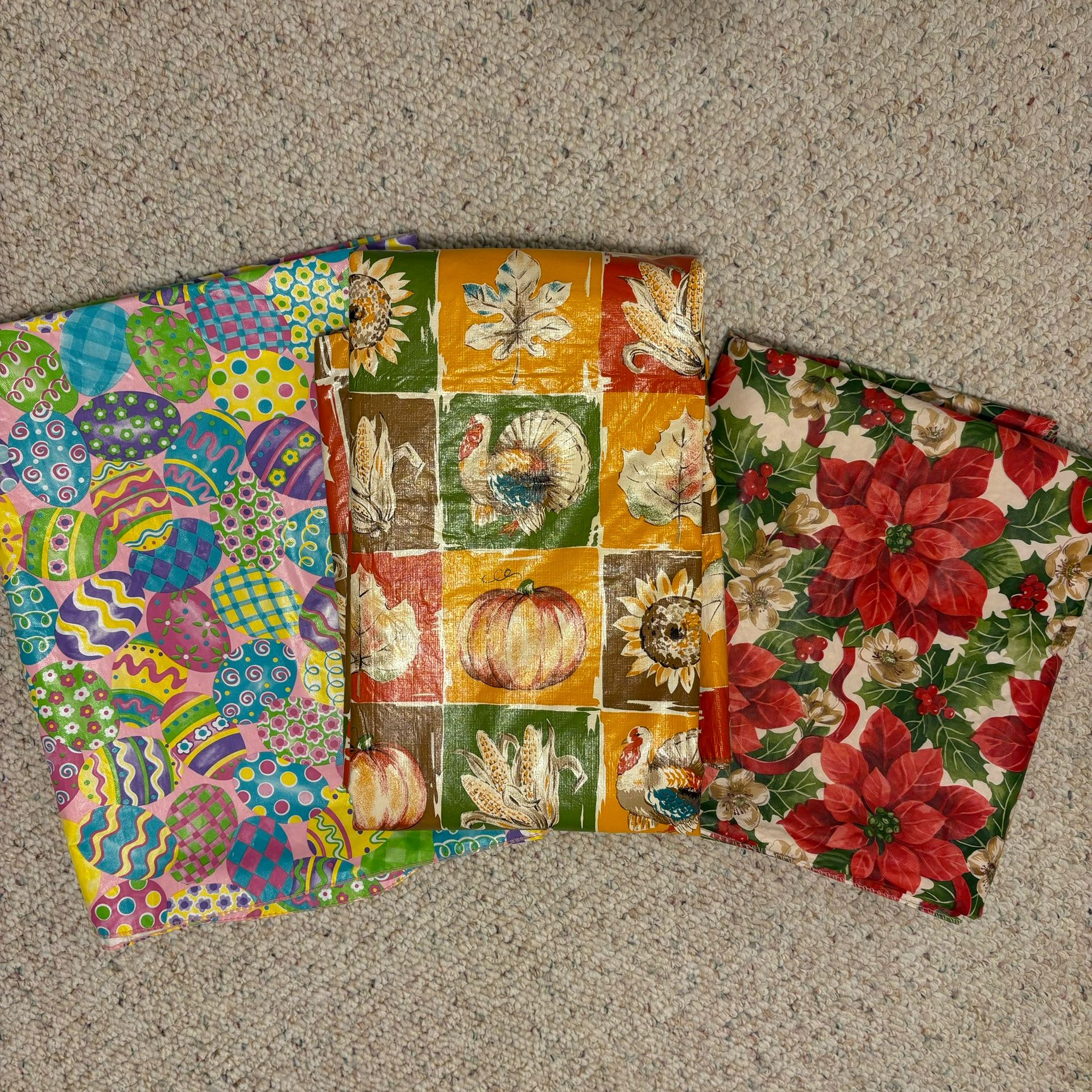 3 Vinyl Holiday Tablecoths
