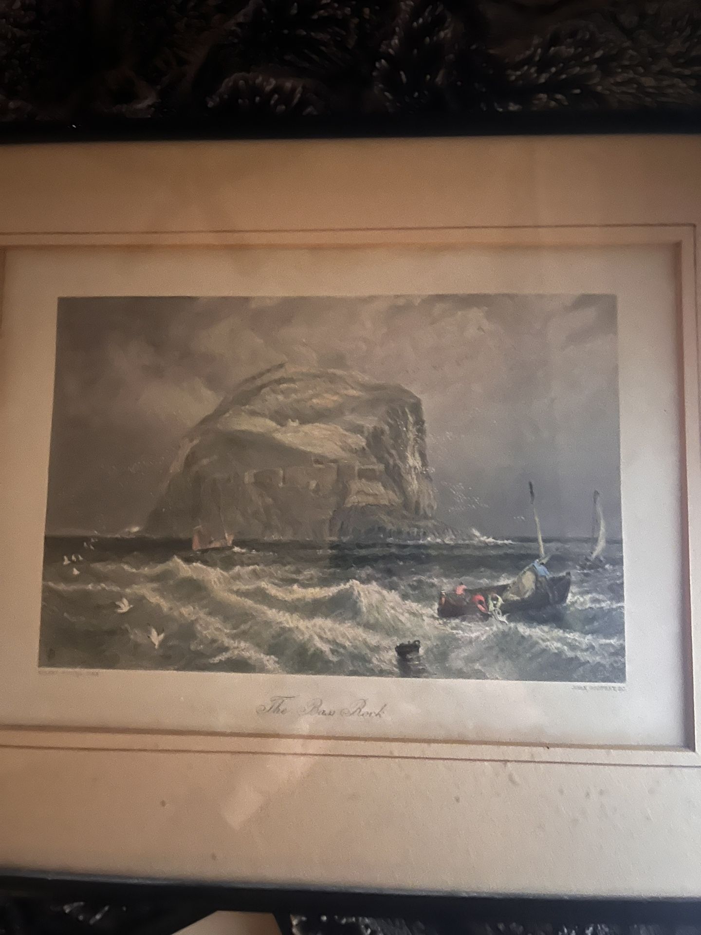Vintage Bass Rock Engraved, 1875 Print
