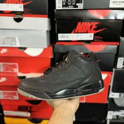 Jordan Black Flip 3s size 8 USED But Clean