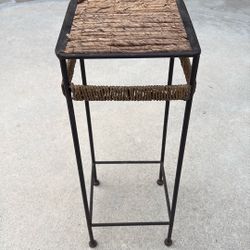 Small Metal And Wicker Table