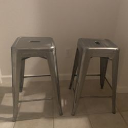 2pc Horton Metal Stackable Counter Stool Set