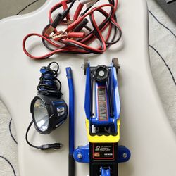 Duralast 2 Ton Trolley Jack with Battery Jumper & Hand Held Spotlight