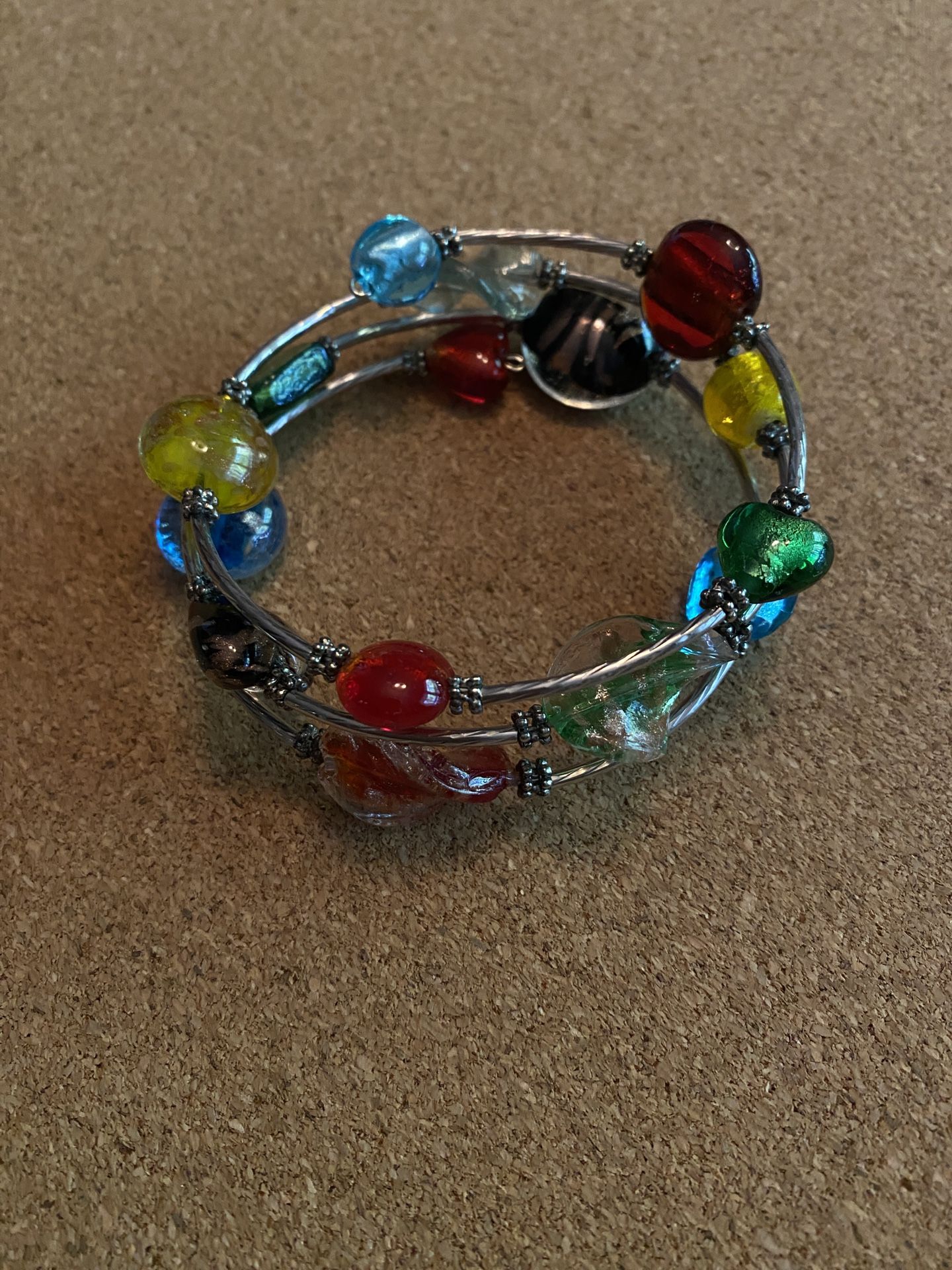 Silver & Multi Stone Wrap Bracelet