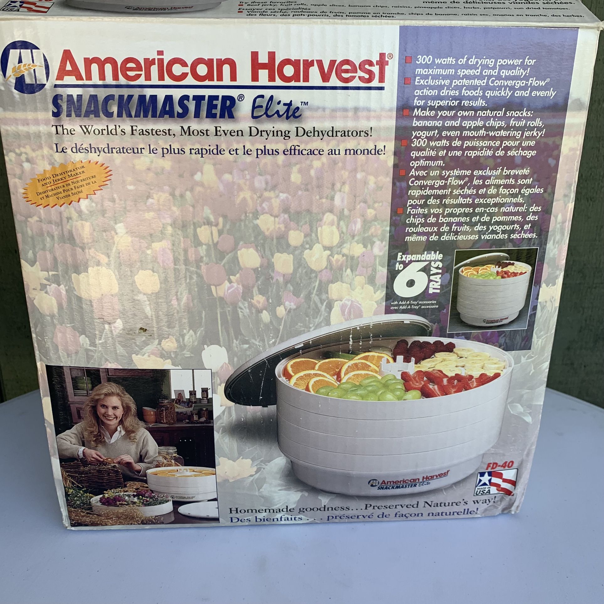 American Harvest Snackmaster Elite FD-40 Food Dehydrator & Jerky Maker 300W New