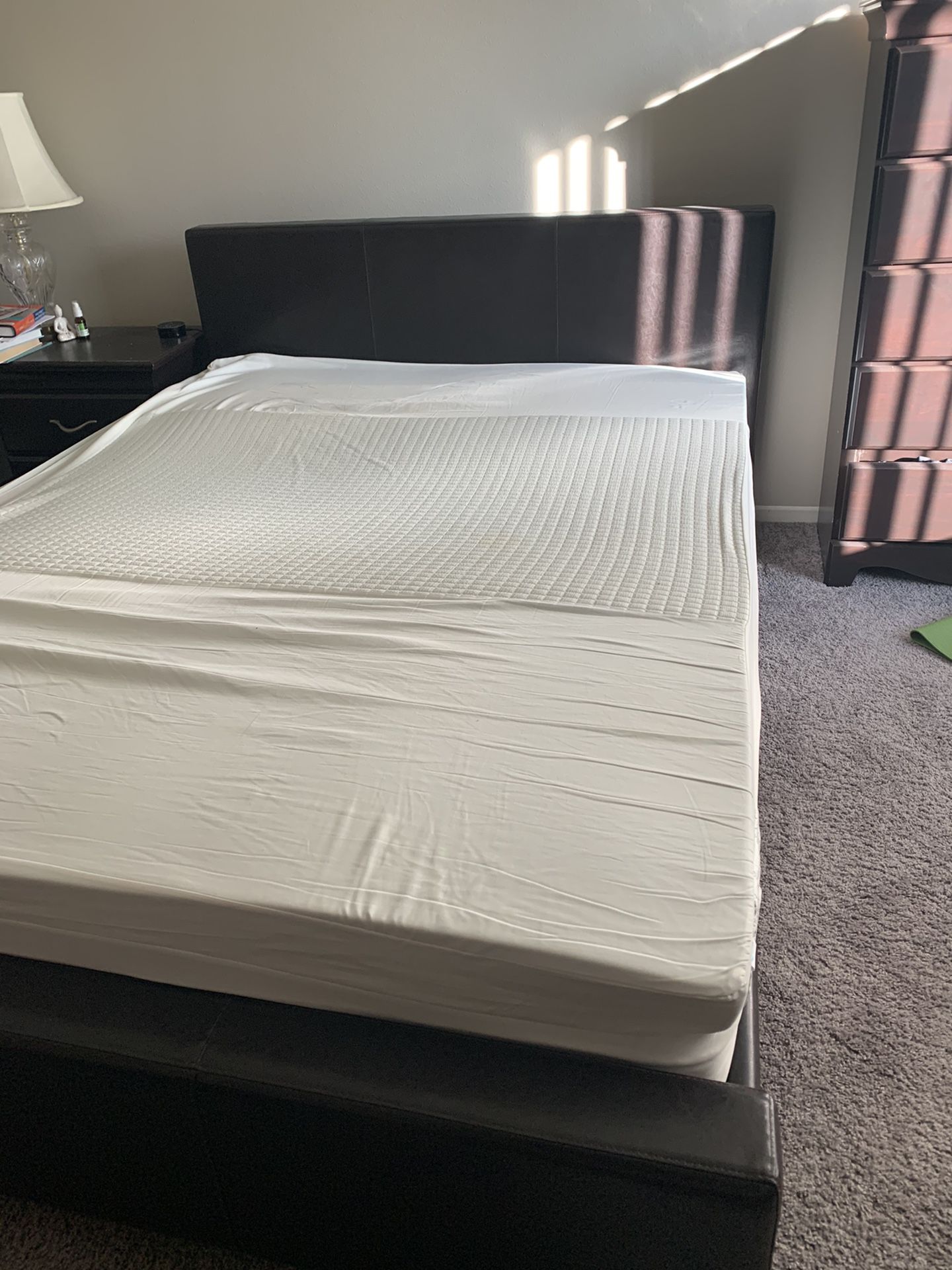 Queen bed frame plus mattress