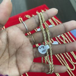 10 KT Real Gold Rope Chain