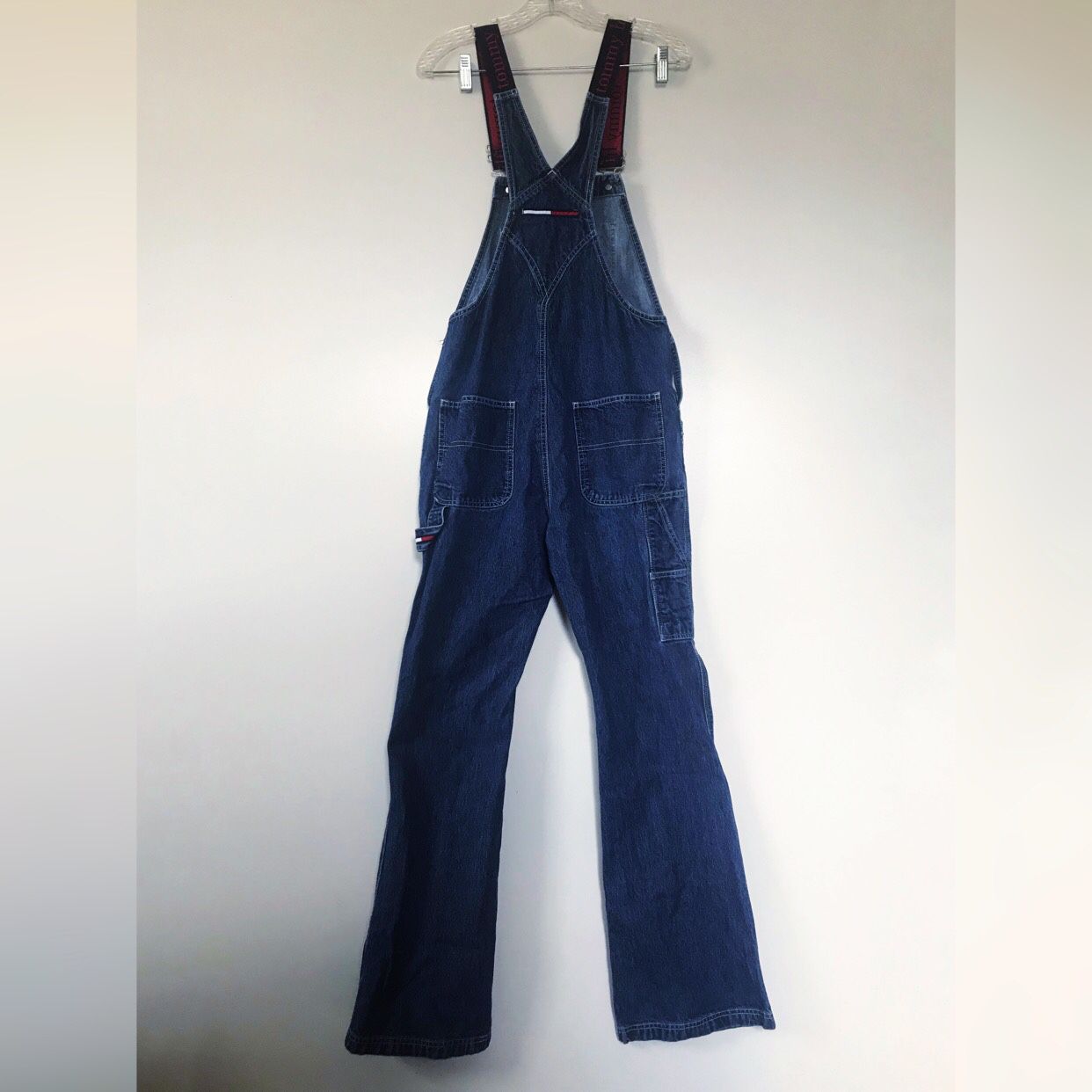 Vintage Tommy Hilfiger Jeans Women Overalls Spellout Strap Denim Bib ...
