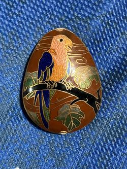 Large cloisonné bird bead