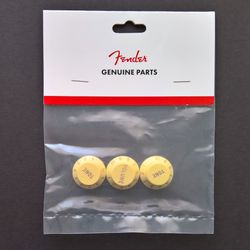 NEW Fender Stratocaster Strat Guitar Aged White Replacement Knob Set