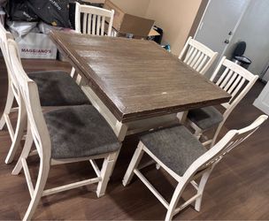 Counter Height Dining Table with 6 chairs