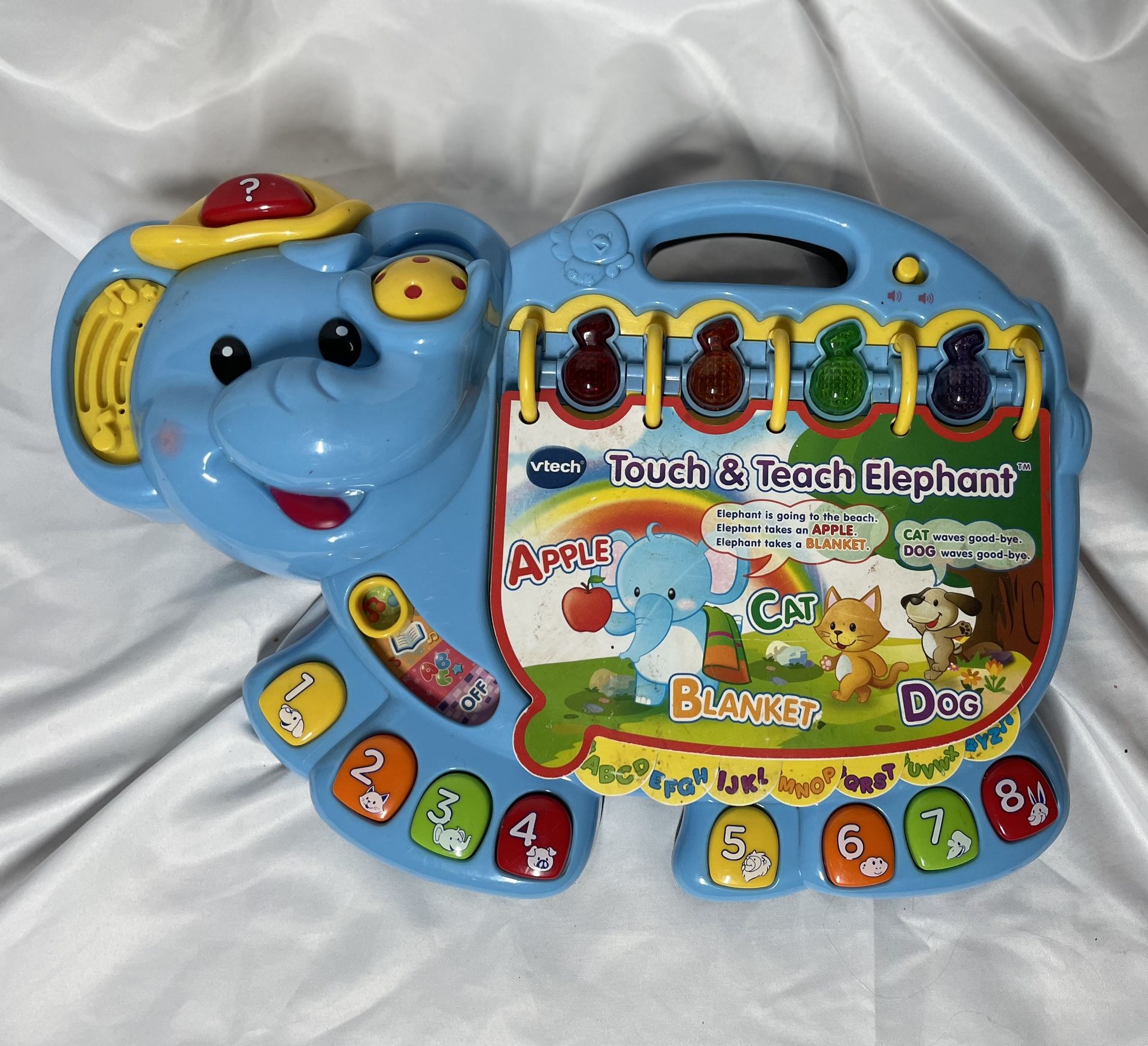 Vtech Touch & Teach Elephant Learning Educational Toy Numbers Alphabet Songs Tested & Working EPC
