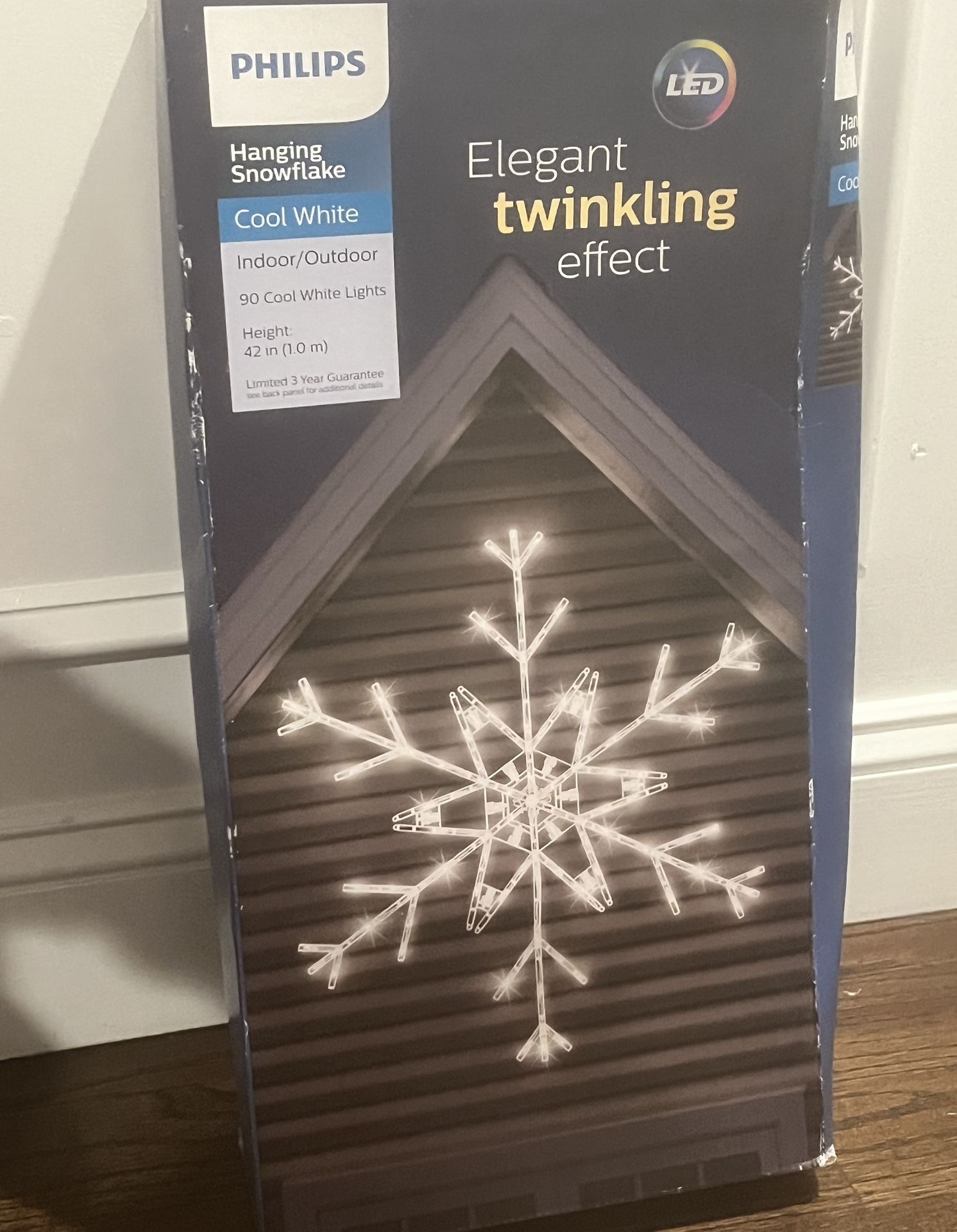 LED Twinkling Hanging Snowflake Cool White (2)