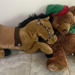 XL Stuffed Horse And Bear 