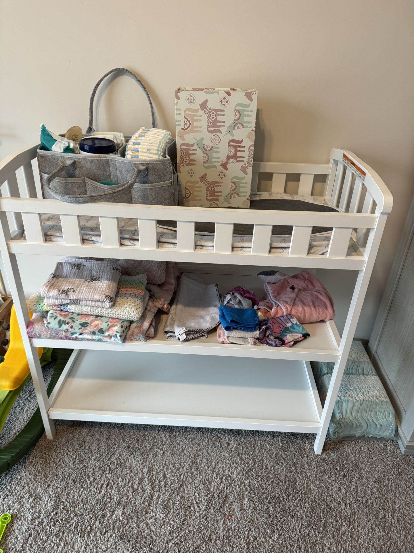 Changing Table & Diaper Can Combo