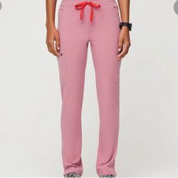 FIGS Yola Skinny Scrub Pants Pink XS