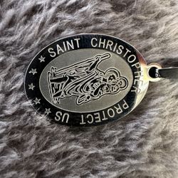 New Saint Christopher Pendent With 3mm 22” Box Chain MSRP $112