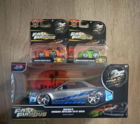 25th anniversary  Fast & Furious  Lof of 3Nissan Skyline GT-R R34, Supra, Eclipse