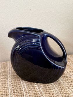 Fiesta Ware Cobalt Blue Ceramic Disc Pitcher