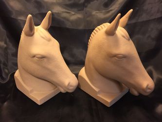 Vintage Hyalyn Pottery Horse Head Bookends