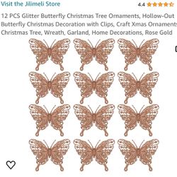 New 12 Piece Glitter butterflies