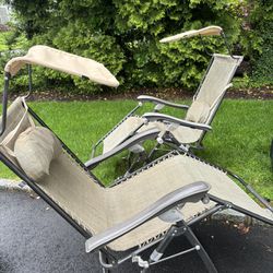 Pair Of Reclining Folding Chairs