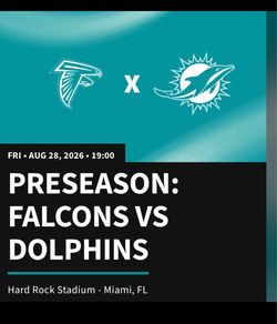 NFL Preseason Falcons vs Dolphins Ticket