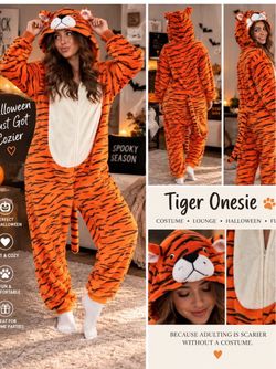 Tiger Onesie Costume Pajamas Halloween 🎃 Sz m