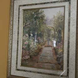 Large Framed Watercolor print