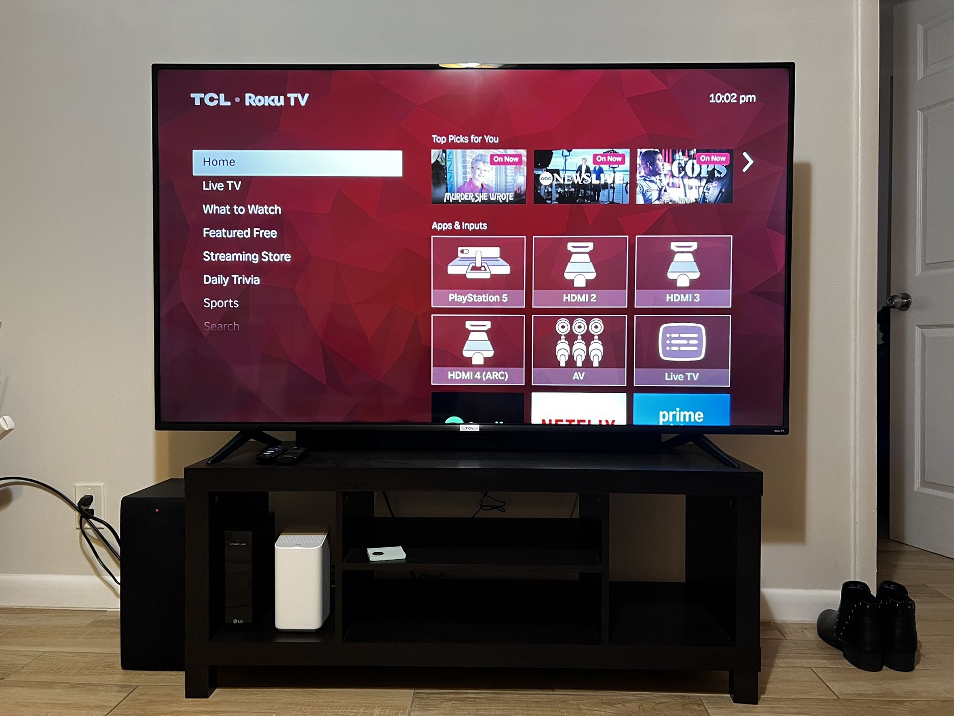 65inch TCL Roku TV And TV Stand
