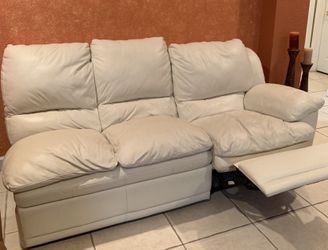 Beautiful White Italian Leather Sofa